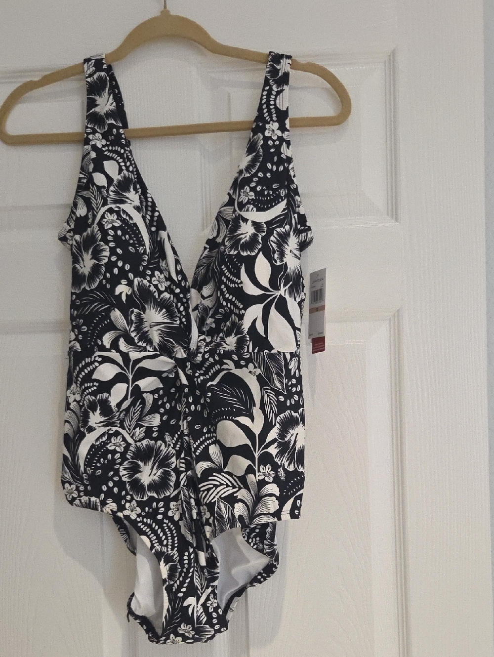 Jantzen Black and White Floral Swimsuit
